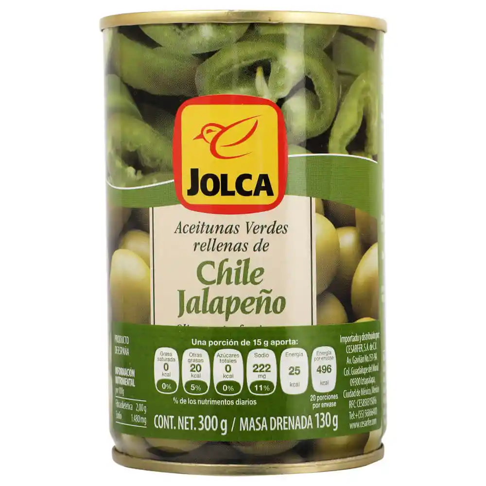 Jolca Aceituna Manzanilla Rellena de Chile Jalapeño