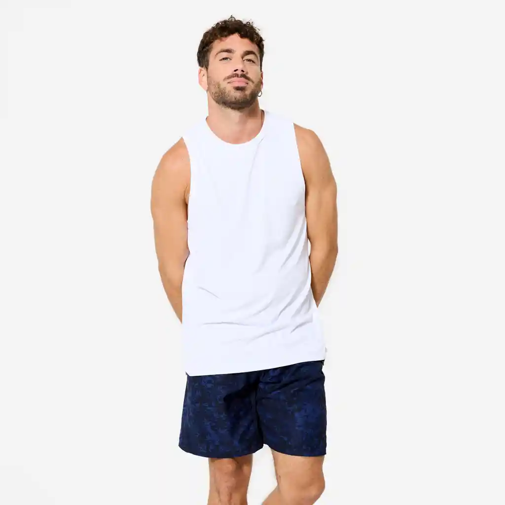 Camiseta Esqueleto Cuello Redondo Training Hombre Blanca