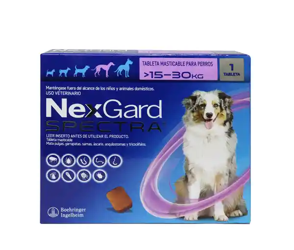 Nexgard Spectra para Perro 15 – 30 Kg (1 Tableta)