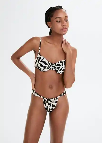 Braga Funky Negro Talla S Mujer Mango