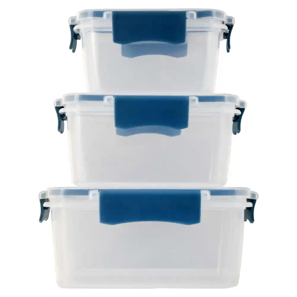 Set Recipiente H&h Cuadrado Vidrioam03m032