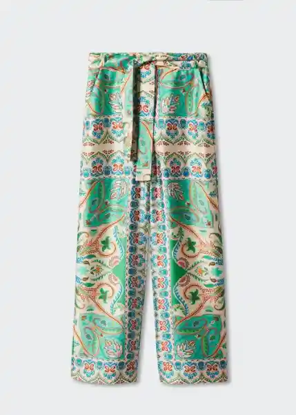 Pantalón Christen Off White Talla 36 Mujer Mango