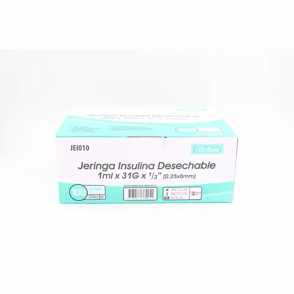 Alfa Safe Jeringa Insulina Desechable x 100 Unidades