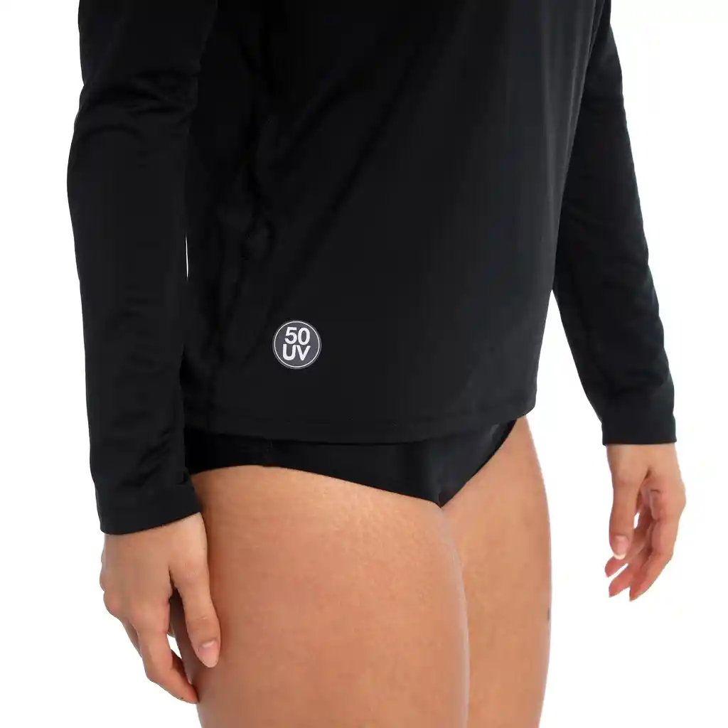 Camiseta Manga Larga Sunshirt Mujer Negro-s