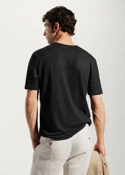 Camiseta Omart-h Celeste Talla L Hombre Mango