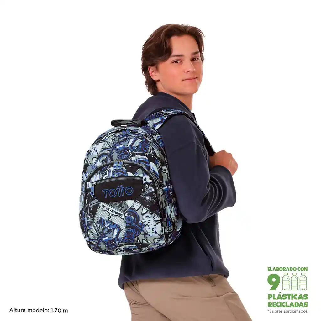 Morral Juvenil Porta Pc 13" Gommas Gris