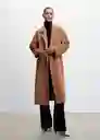 Abrigo Batin Camel Talla 28 Mujer Mango