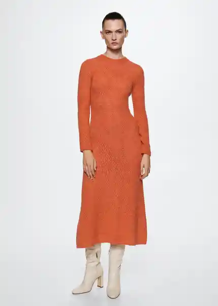 Vestido Dante Naranja Talla 24 Mujer Mango