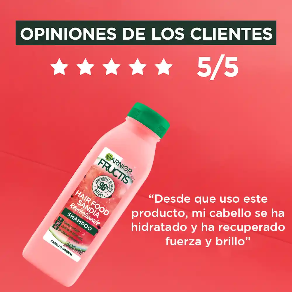 Shampoo Hair Foof Garnier Sandía Revitalización 300 mL