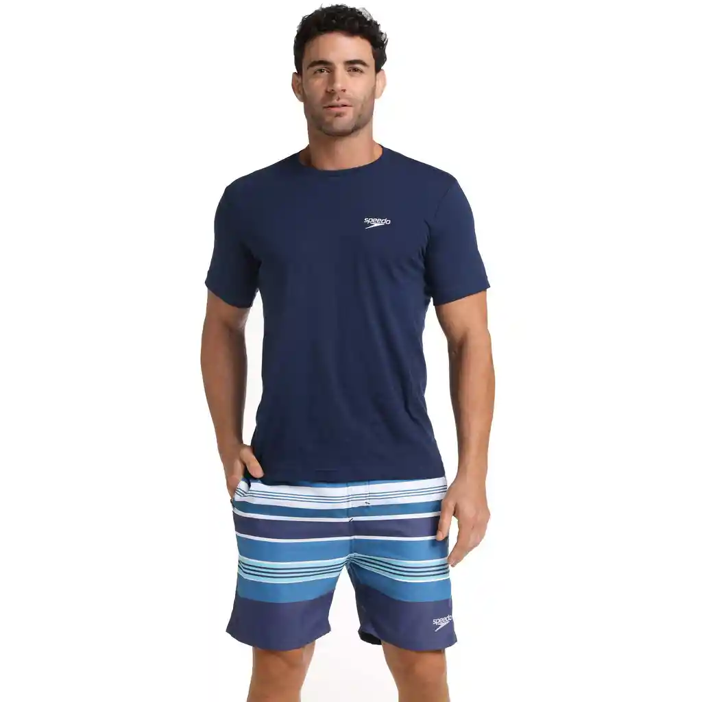 Camiseta Manga Corta Dome Tropical Hombre Azul-l