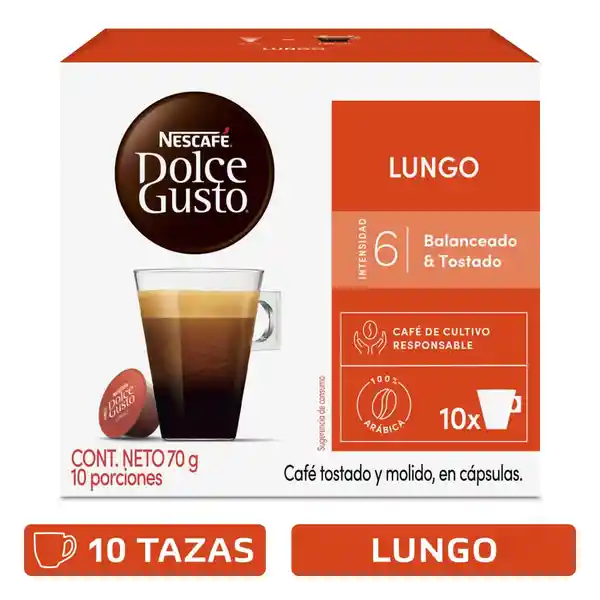 Cápsulas de Café NESCAFÉ DOLCE GUSTO Lungo 70 g
