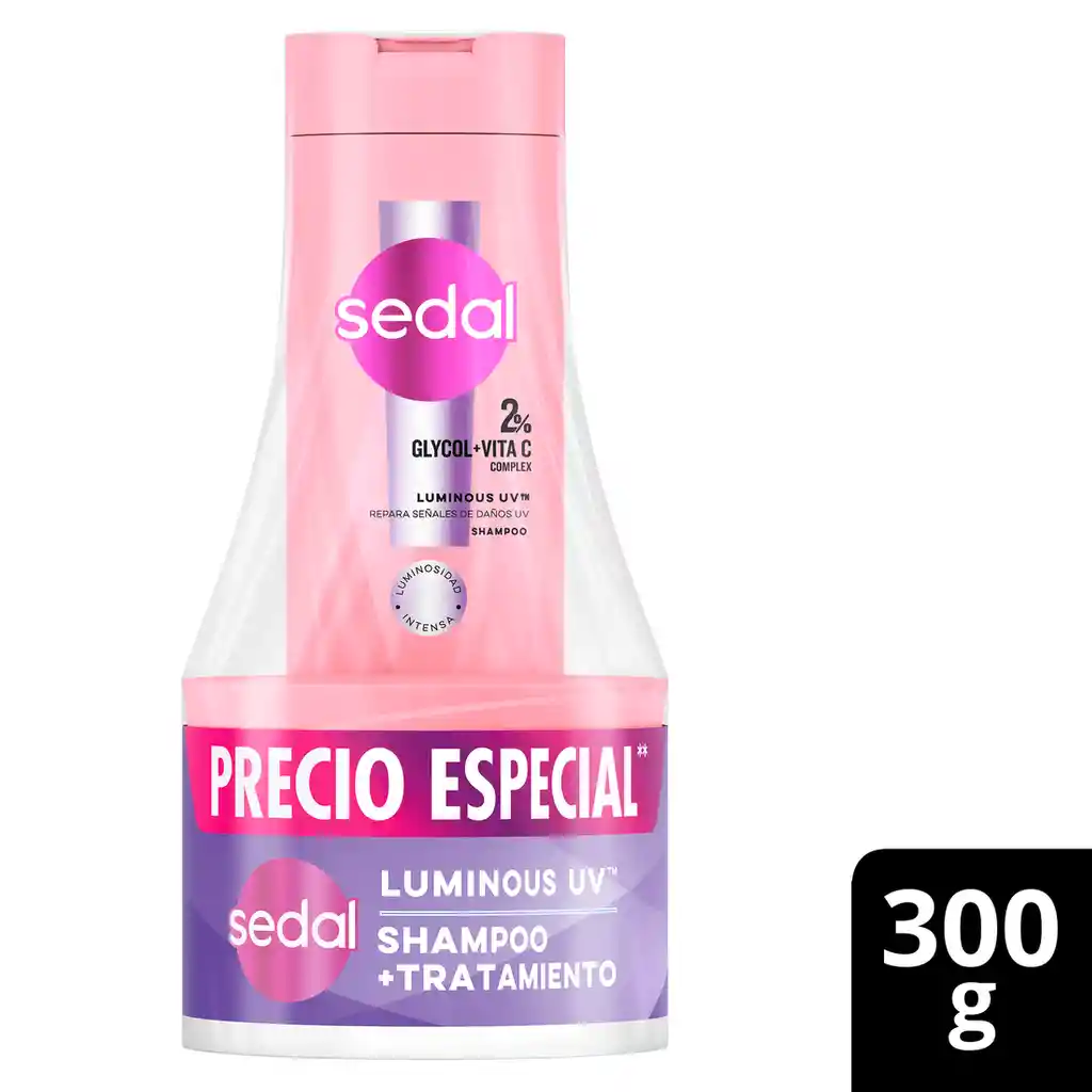 Shampoo Sedal Luminoso Uv 340 Ml + Tratamiento