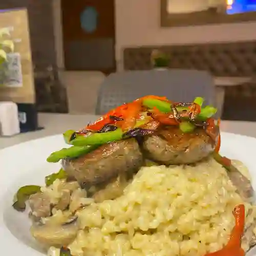 Arroz Cremoso de Champiñones y Solomito