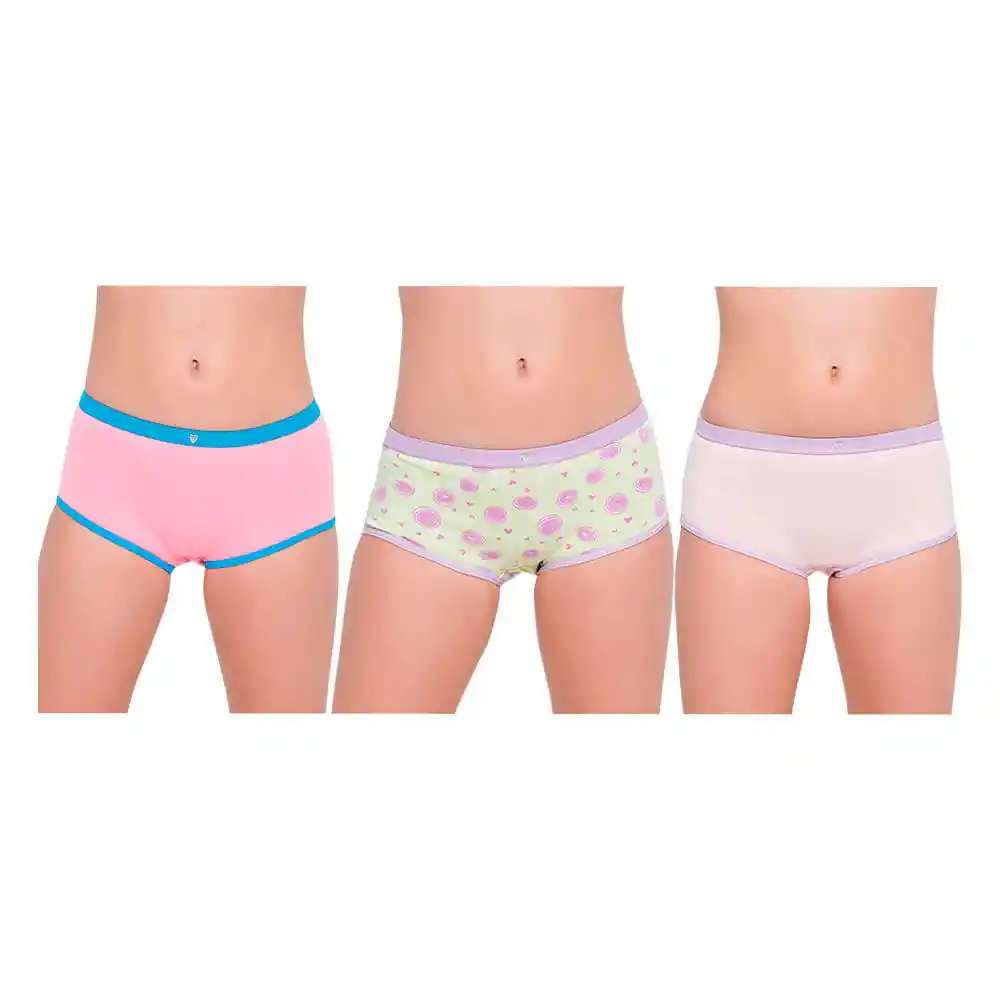 Panty Niña Trio Lycra Algodón Lely Talla 12