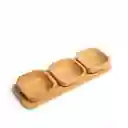 Set Bandeja en Bambú Con Salseras Ambiente Gourmet