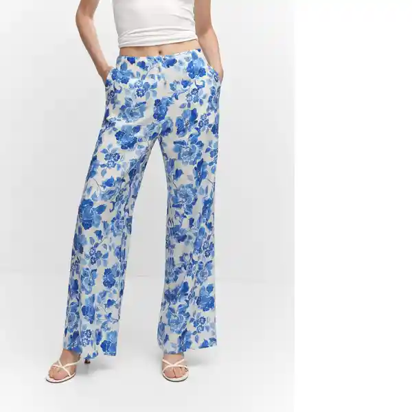 Pantalón Milos Azul Talla XL Mujer Mango