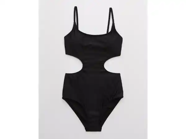 American Eagle Vestido Baño Aerie Negro Real Large