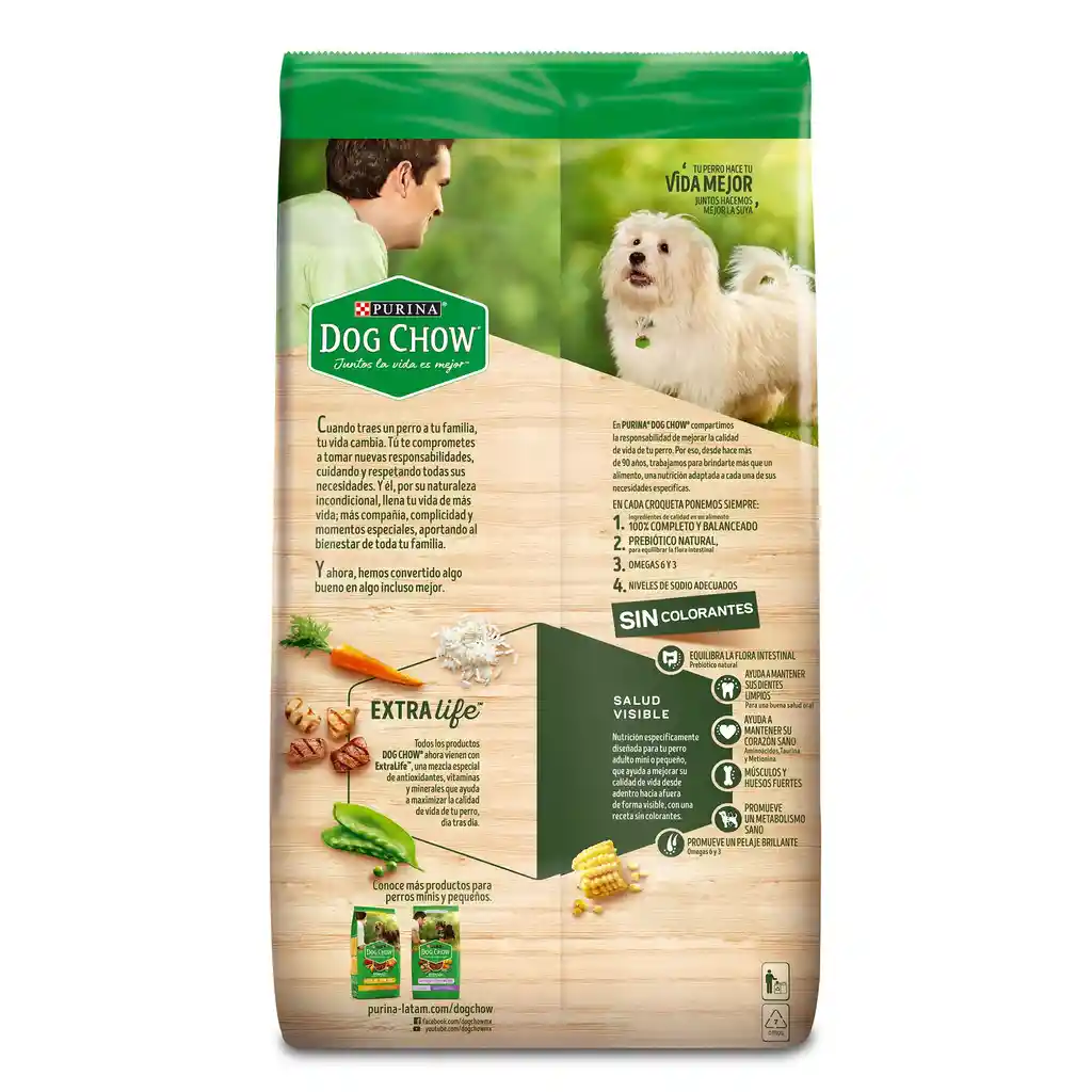 Dog Chow Sin Colorantes Adultos Minis y Pequeños 22,7Kg