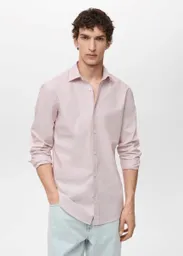 Camisa Forte Rojo Talla M Hombre Mango