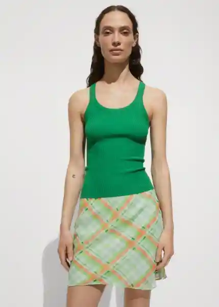 Top Riri Verde Talla XS Mujer Mango