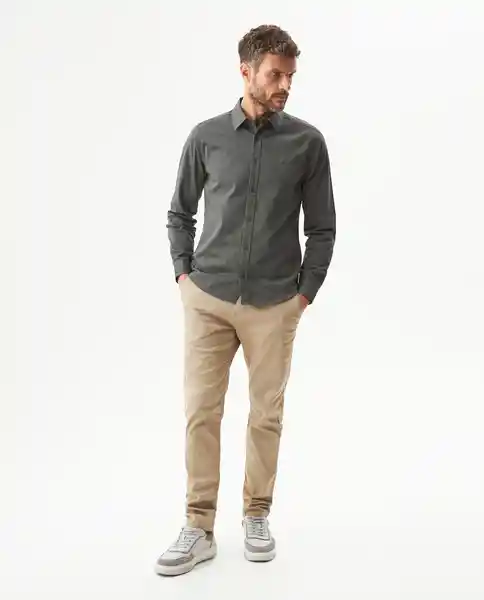 Camisa Dyed Twill Gris Foca Oscuro Talla M Chevignon