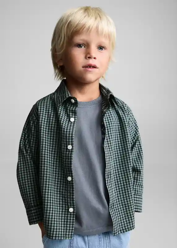 Camisa Polb Verde Talla 70 Niños Mango