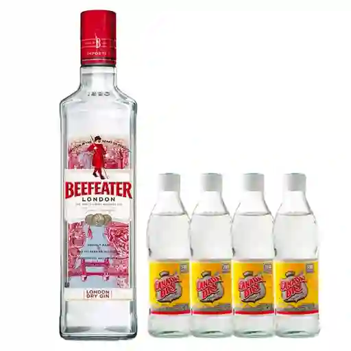 Ginebra Beefeater London 700 Ml + 4Tonica Canada Dry 0 300Ml