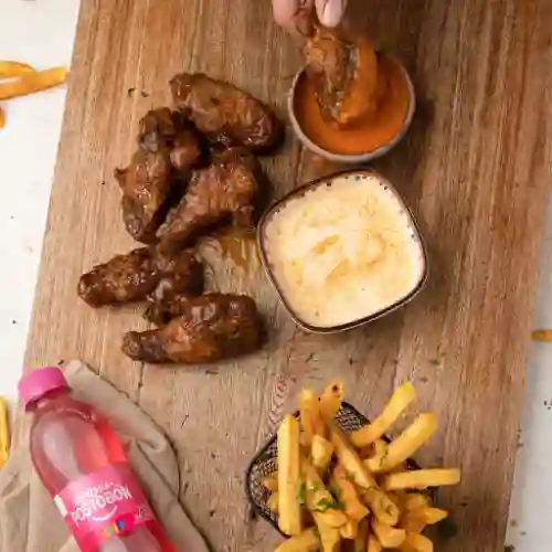 6 Alitas + Papas + Gaseosa 250ml