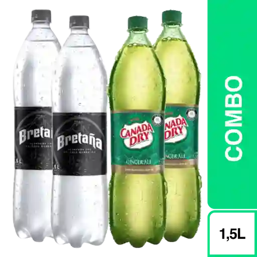 Combo Bretaña Soda 1.5 L+ Canada Dry 1.5 L