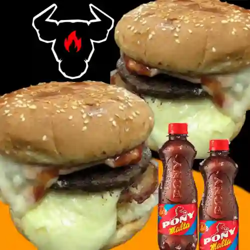 Combo 2 Burger's Quesuditas+ Gaseosas