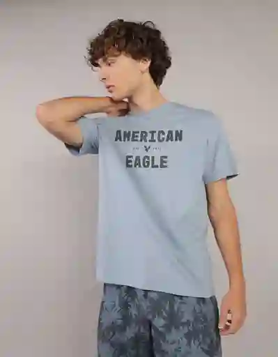Camiseta Hombre Azul Talla SMALL 4290417 American Eagle