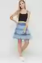 Falda Denim Faroles Color Azul Claro Talla 8 Ragged