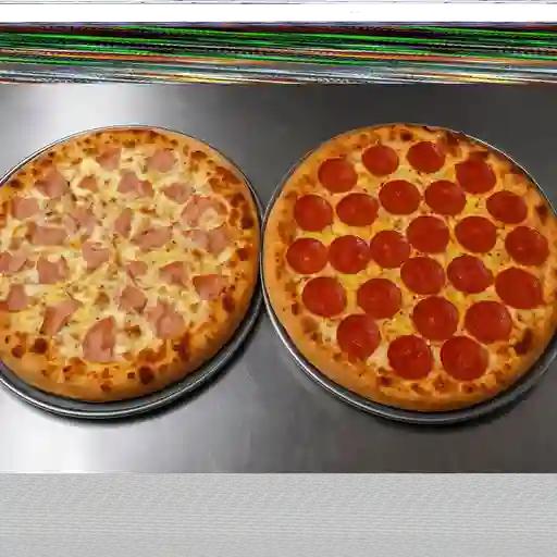 Combo de pepperoni y hawaiana