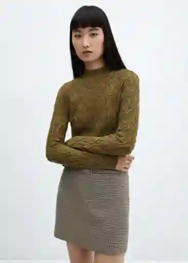 Jersey Piqui Khaki Talla M Mujer Mango