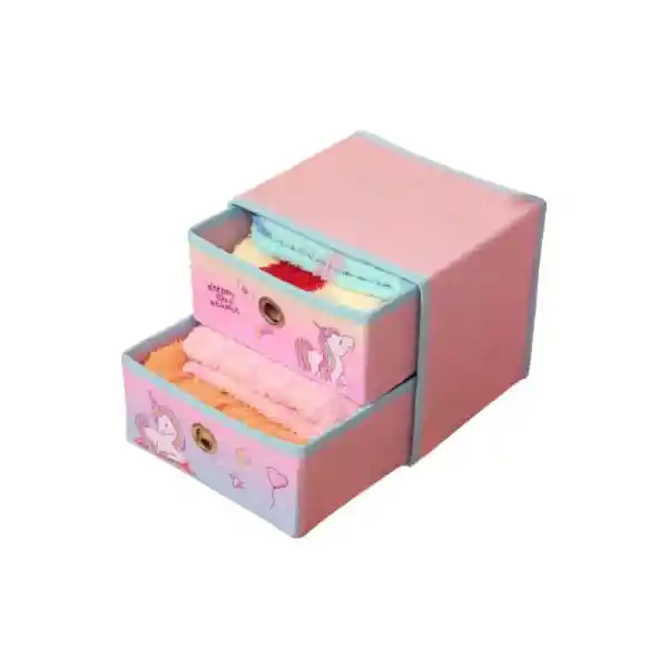 Organizador de Tela de 2 Cajones Serie Unicornio Miniso