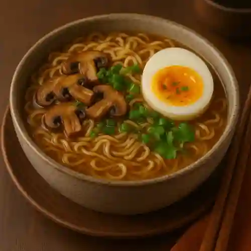 Ramen con Huevo y Champiñones