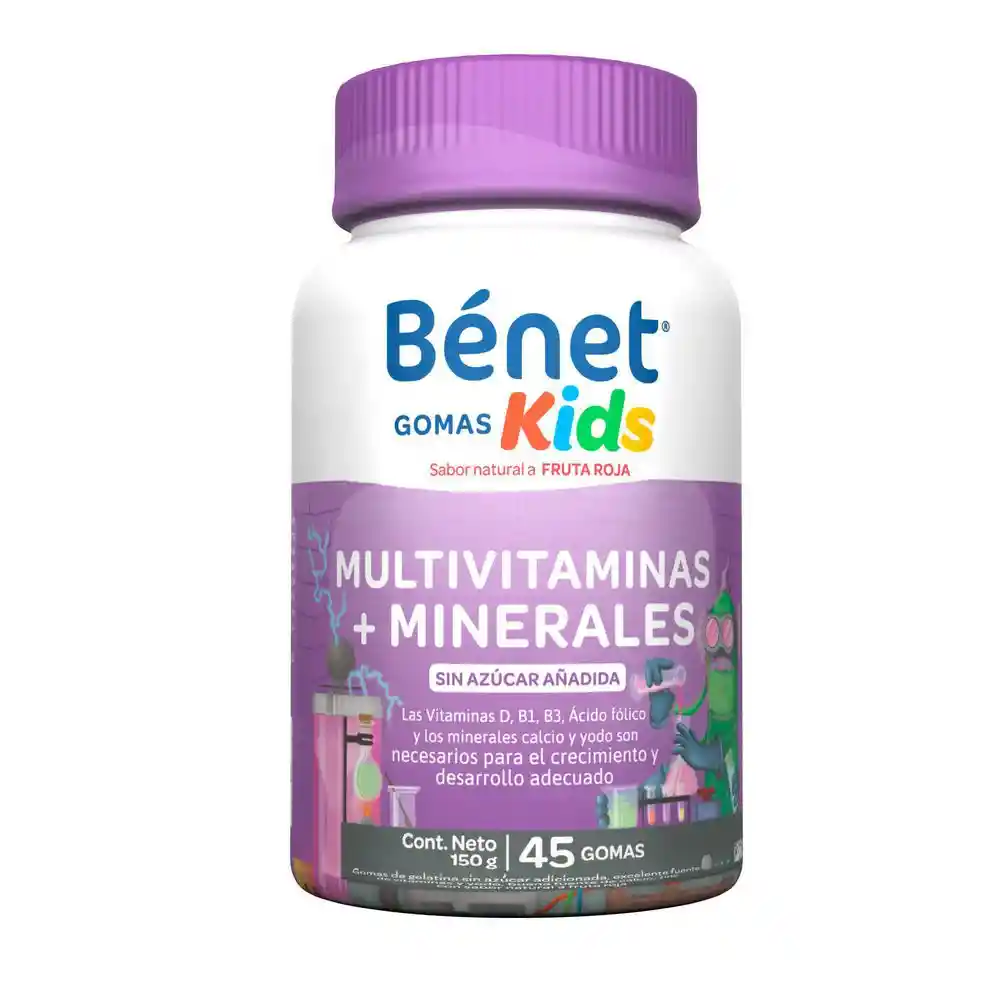 Bénet Multivitamínico Gomas Kids + Minerales Sin Azúcar