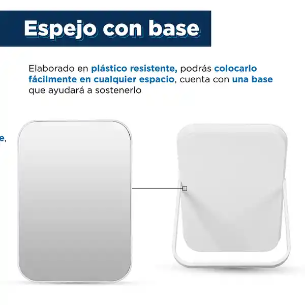 Espejo Vanity Cuadrado de Doble Uso Blanco Miniso