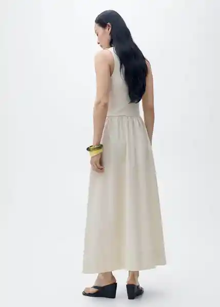 Vestido Valvi Crudo Talla S Mujer Mango