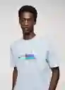 Camiseta Neutra Porcelana Talla M Hombre Mango