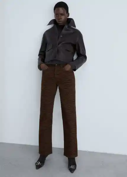 Jean Zebra Chocolate Talla 36 Mujer Mango