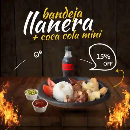 Combo Bandeja Llanera + Coca-cola Zero 250 ml