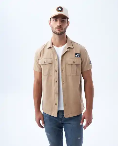 Camisa Hombre Beige Talla M 812F001 Americanino