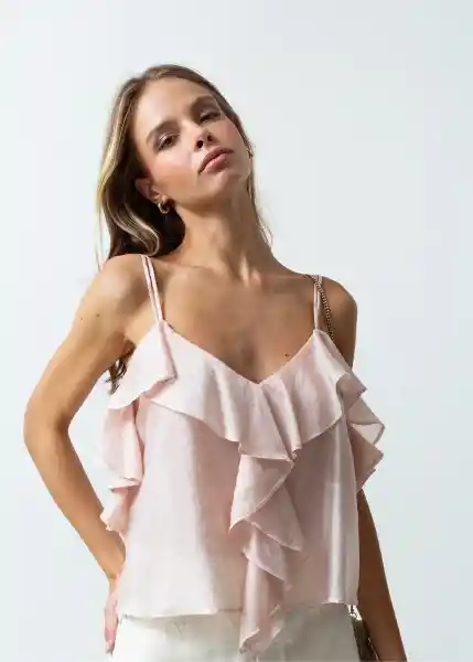 Camisa Mujer Rosa Nude Medio M 411G373 Naf Naf