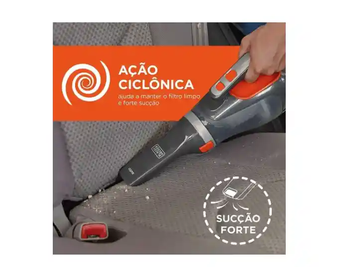 Black+Decker Aspiradora Bdcv610-La Negra Y Naranja 12V