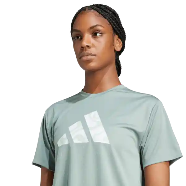 Adidas Camiseta Manga Corta Run it Bl Tee W Mujer Verde Talla XS