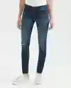 Pantalón Low Rise Feminino Azul Clásico Oscuro Talla 8 Chevignon