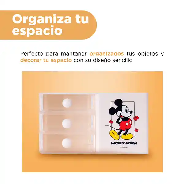 Organizador Plástico Tres Capas Disney Mickey Mouse Miniso