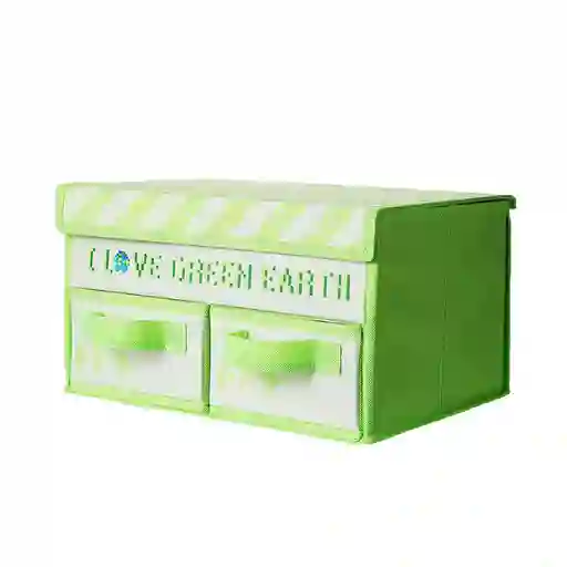 Miniso Organizado de Tela Con Cajones i Love Earth Verde