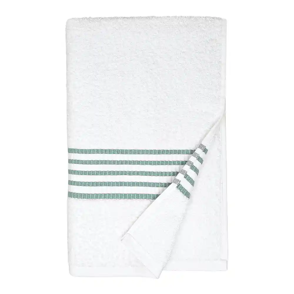 Toalla Cuerpo 70x140 Blanco Rayas Turquesa Cannon